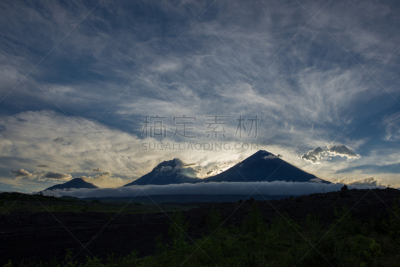 火山,天空,火山渣锥,星星,夜晚,早晨,岩层,火山岩,光,黎明