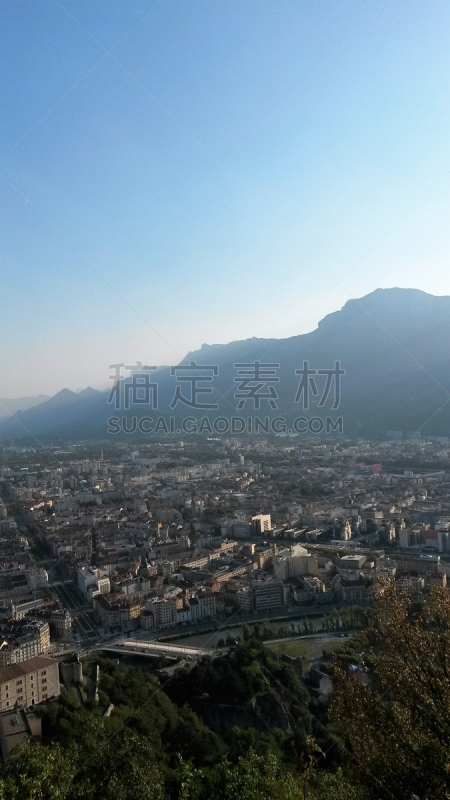 都市风景,格勒诺布尔,垂直画幅,水,无人,户外,the vercors,居住区,视力,山