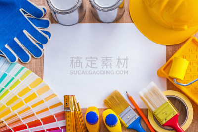 建筑业,厚木板,木制,水平画幅,无人,组物体,画笔,特写,安全帽
