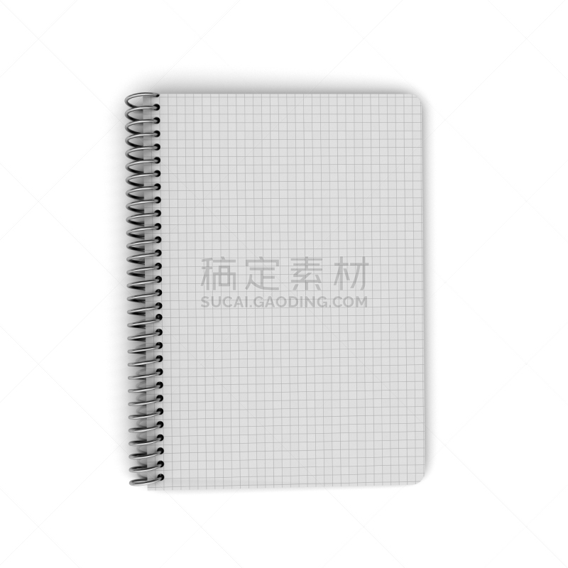 空白的,笔记本,开着的,格子,商务,螺线,图表,背景分离,信函,通信