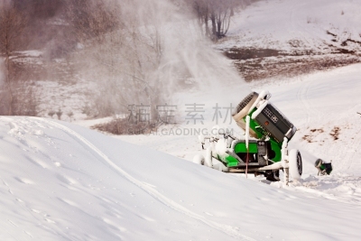 炮,雪,滑雪场,水,人造的,吹雪机,冬季服务,水平画幅,山,无人