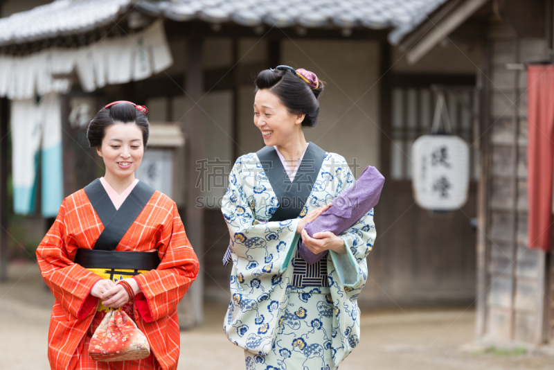 和服,日本人,女人,自然美,两个人,舞妓,江户时代,艺妓,演出服,京都市