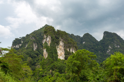 泰国,山,喀斯特,自然,水,天空,良瑞镇,水平画幅,地形,无人
