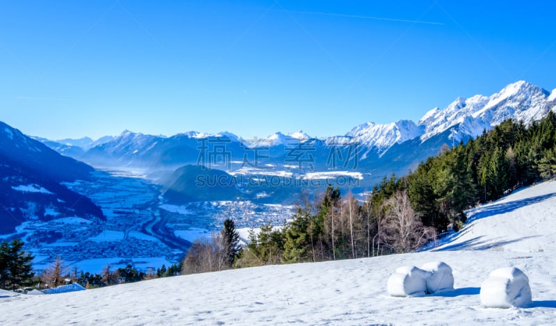 奥地利,水平画幅,雪,旅行者,夏天,因斯布鲁克,户外,冬天,山