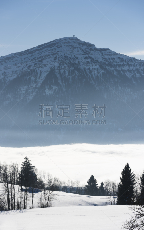 雪,冬天,地形,瑞士,云,在上面,楚格,楚格州,高层云,卢塞恩州