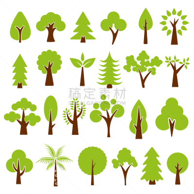 绘画插图,矢量,白色背景,分离着色,背景分离,环境,泰国,环境保护,春天,菩提树