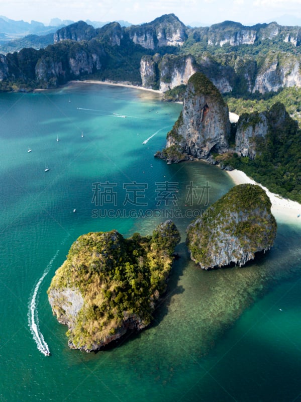 泰国,岩石,莱雷海滩,普吉岛,悬崖,热带雨林,甲米,佛,航拍视角,馕