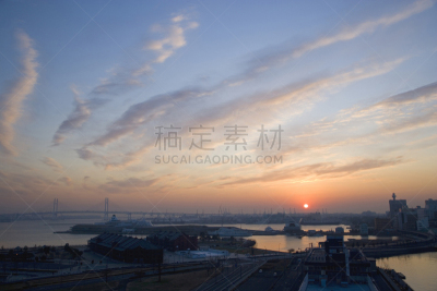 横滨,新旭町,海港,海湾大桥,天空,水平画幅,地形,秋天,无人,日本