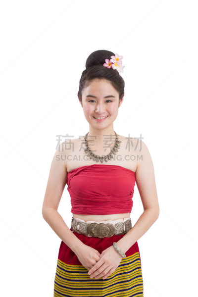 泰国,女孩,拉那风景饭店,垂直画幅,纺织品,古老的,古典式,仅成年人,装饰菜,远古的