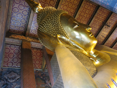 卧佛,泰国,美术雕像,卧佛寺,金叶,灵性,艺术,水平画幅,僧院,图像