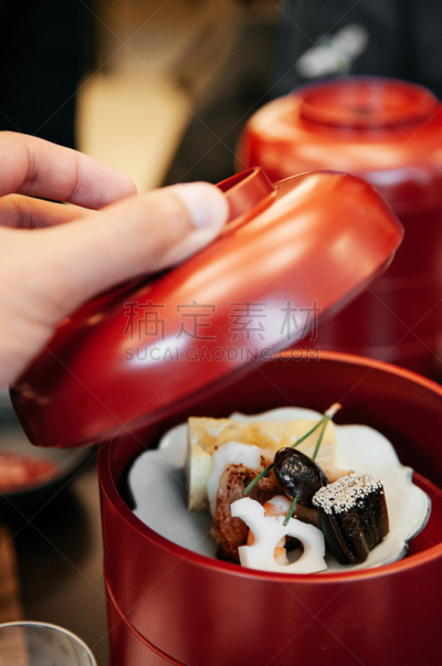 特写,莲藕,怀石料理,食品,日本,盖子,碗,根茎类蔬菜,动物手,清蒸鱼