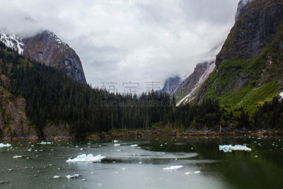 崔西冰河,山脉,峡湾,水,水平画幅,雪,无人,阿拉斯加海湾,户外,山