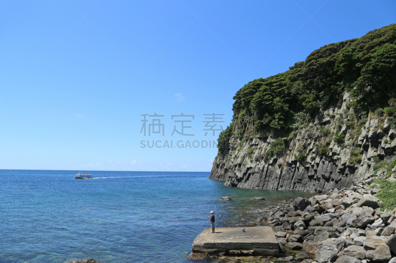 ojima,岛,破浪堤,防波堤,水平画幅,无人,日本,户外,白昼,海洋