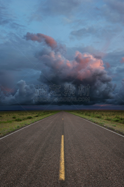 雷雨,荒野公路,街道,雨,垂直画幅,暴风雨,无人,公路,长的,风景