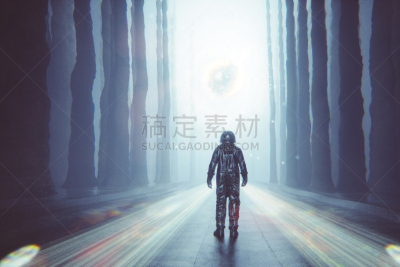宇航员,秘密,行星,超现实主义的,外星人,不明飞行物,选择对焦,水平画幅,计算机制图,计算机图形学