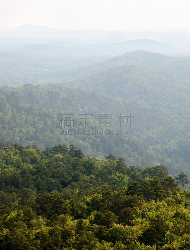 国家公园,温泉,阿肯色州,印第安保留地,垂直画幅,美国,绿色,无人,蓝色,丘陵起伏地形