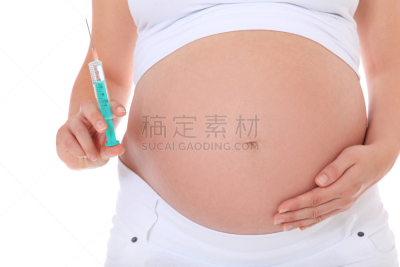 注射器,女人,拿着,水平画幅,父母,腹腔,白色背景,健康保健