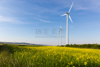 风轮机,天空,田地,蓝色,自然美,风车厂,螺旋桨,风力,未来,风