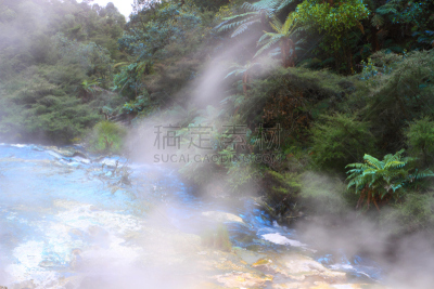 喷气孔,水,褐色,水平画幅,枝繁叶茂,无人,火山地形,石灰石,户外,烟