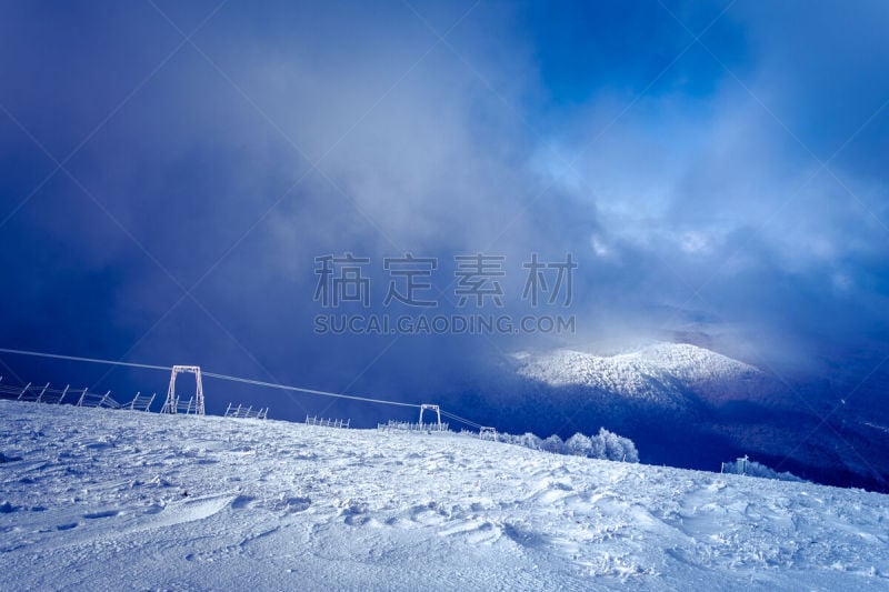 希腊,雪,皮格迪亚,山,地形,网栅栏,纳乌沙,寒冷,清新,霜