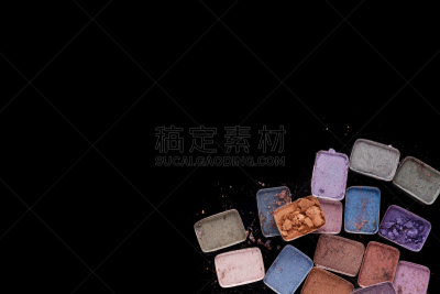 眼影,金属眼影,金色的眼影,粉红色的眼影,蓝色眼影,橙色的眼影,斯默克眼影,扑面粉,美,调色板