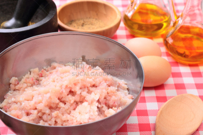 鱼类,香料,肉末,碗,餐具,芳香的,水平画幅,无人,干花,莳萝