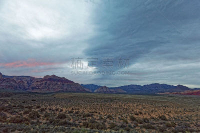 云景,红岩石,春山山脉,莫哈韦沙漠,内华达州,干旱地带,沙漠,山脉,自然,天空
