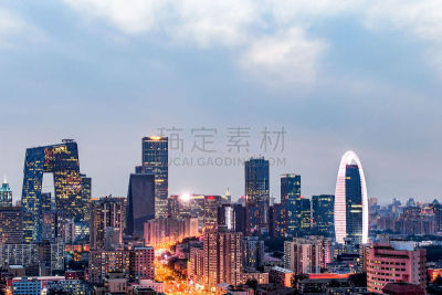 北京,都市风景,天空,水平画幅,高视角,夜晚,无人,户外,现代,国际著名景点