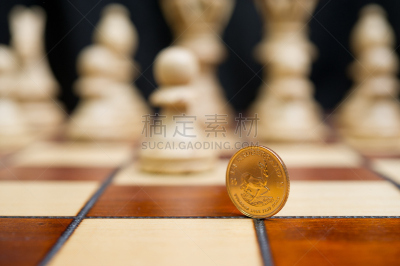 南非克鲁格金币,国际象棋,黄金,水平画幅,无人,金色,摄影