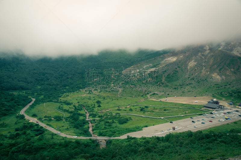 自然美,山路,太东,福岛县,距离标记,空的路,天空,留白,里山,水平画幅