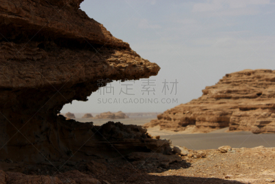 敦煌,甘肃省,内蒙古自治区,中国华北部,天空,公园,水平画幅,山,无人,岩层