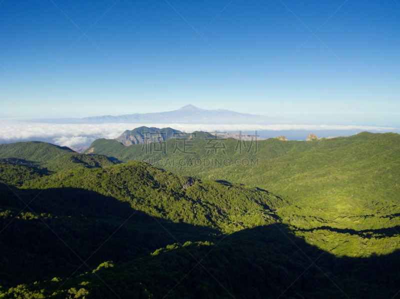 加拉霍奈国家公园,戈梅拉,航拍视角,自然美,皮可德泰德山,萨尔瓦多泰德国家公园,特内里费岛,天空,异国情调,无人机