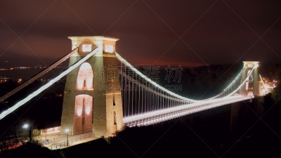 夜晚,埃文河峡谷,桥式,在上面,图像,英国,艾芳河,著名景点,路灯,沟壑