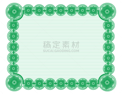 黄绿色,边框,文档,白色背景,出生证明,礼券或卡,优惠券,水平画幅,绿色
