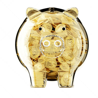 小猪扑满,玻璃,三维图形,充满的,美元符号,绘画插图,银行帐户,保险箱,卡通,税