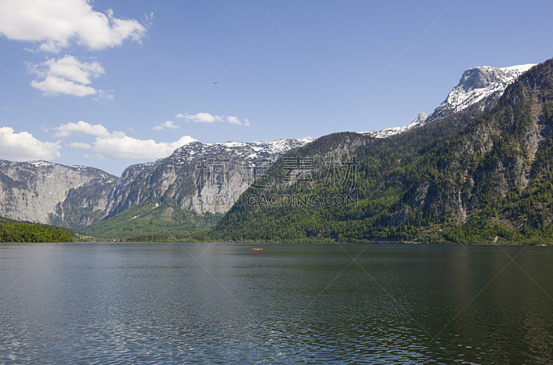 哈尔施塔特湖,哈尔施塔特,水,天空,水平画幅,户外,湖,奥地利,山