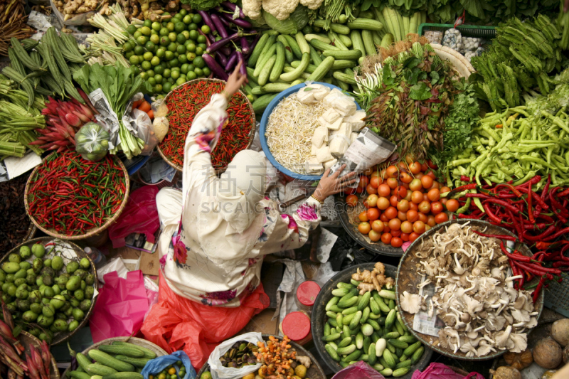 清新,女人,蔬菜摊,哥打巴鲁,中东集市,马来西亚的食物,食品,市场,货摊,农产品市场