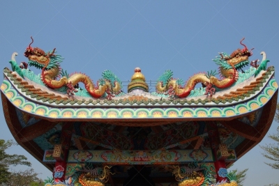 龙,屋顶,灵性,道教,水平画幅,犹太教会堂,性格,东亚,户外,泰国