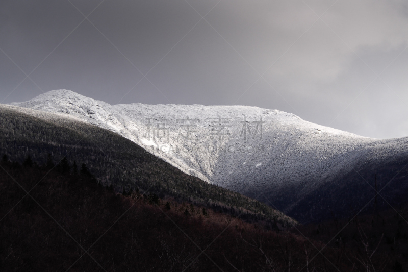 山,拉法叶,沟壑,阿把拉契亚怀特山脉,水平画幅,雪,无人,法兰克尼亚切口州立公园,户外,太拉菲特