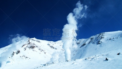旭岳火山,十胜岳,大雪山,十圣县,旭川,蒸汽,活火山,浓烟,滑雪板,天空