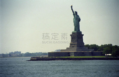 自由女神像,美国,纽约,2001,水,美,旅游目的地,水平画幅,九月,夏天