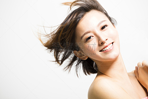 青年女人,幸福,头发,女人,风,迷人,亚洲,皮肤,亚洲人,人的头部