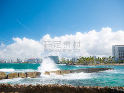 波多黎各,大西洋,波浪,晴朗,圣胡安,白昼,热,自然美,热带气候,著名景点