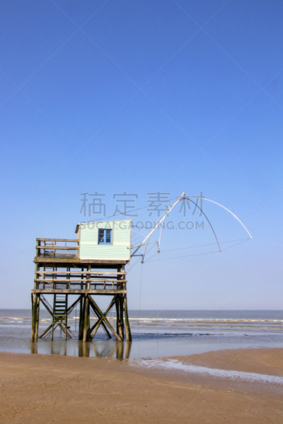 Saint Brévin les Pins. Pêcherie en front de mer Loire-Atlantique. Pays de Loire