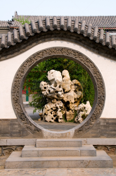 圆形,建筑物门,东方石景花园,垂直画幅,景观设计,建筑,无人,雕刻物,户外,大门