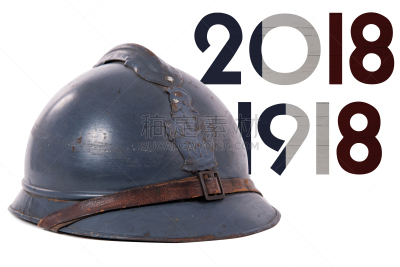 头盔,分离着色,白色背景,1918,1914,100周年,18号,壕沟,14号,纪念活动