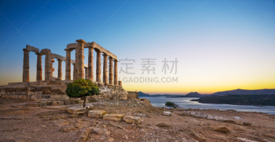 希腊,索尼恩,海神之庙,纪念碑,水平画幅,无人,古老的,户外,石材,国际著名景点