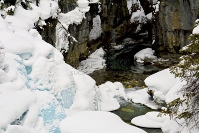 冬天,玛尔伯河谷,水,水平画幅,高视角,雪,无人,岩层,户外,针叶树