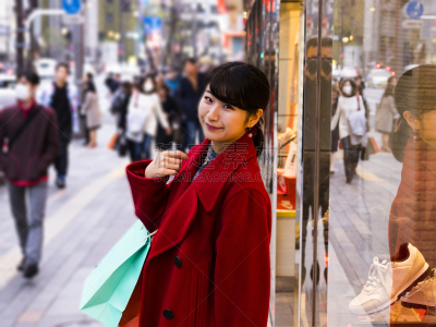 日本人,青年人,女人,旅途,银座,水平画幅,仅日本人,日本,人,户外