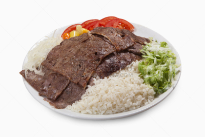 烤肉串,正面视角,水平画幅,无人,西红柿,肉,彩色图片,食品,商务,米